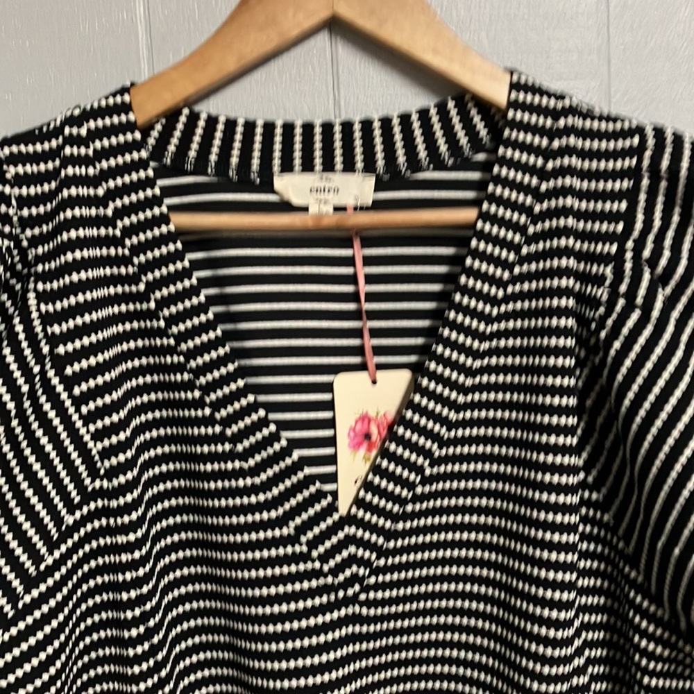 NWT Entro Black and White Striped Women's Dress Large New with Tags - Picture 4 of 11